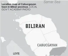  ?? LOCAL GOV’T ACADEMY PHOTO ?? Location map of Cabucgayan town in Biliran province.