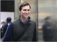  ?? CAROLYN KASTER — THE ASSOCIATED PRESS, FILE ?? Jared Kushner, son-in-law of of President-elect Donald Trump walks from Trump Tower, in New York. Kushner is taking steps to distance himself from his sprawling New York real estate business, in what is the clearest sign yet he is planning to take a...