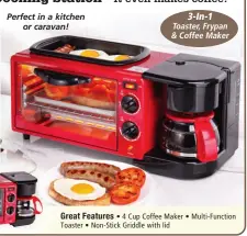  ?? ?? Perfect in a kitchen or caravan! Toaster,Frypan & Coffee Maker