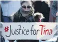  ?? THE CANADIAN PRESS FILES ?? Supporters Tina Fontaine’s great-aunt protested in Winnipeg the day after the not guilty verdict.