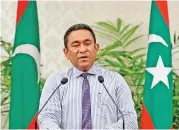  ?? (AFP) ?? This file photo shows Maldives President Abdulla Yameen in Male on October 25, 2015