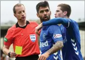  ??  ?? Ref Collum shows Candeias a second yellow