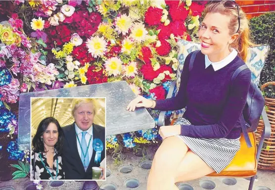  ?? SPLIT: Carrie Symonds has been named as the Tory official linked to Boris Johnson and ( inset) the former British foreign secretary with his wife Marina Wheeler. ??
