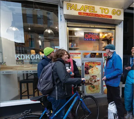 ?? PHOTOGRAPH: COLIN MEARNS ?? Falafel To Go in Glasgow city centre is an urban gem