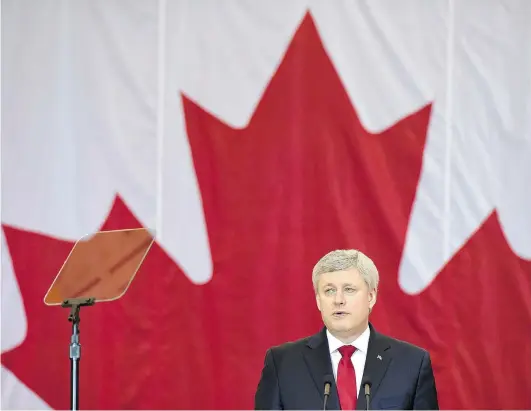  ?? FRANK GUNN/THE CANADIAN PRESS ?? ‘It would be a grave mistake to ignore threats’ of jihadists, said Prime Minister Stephen Harper in Richmond Hill, Ont., Friday.