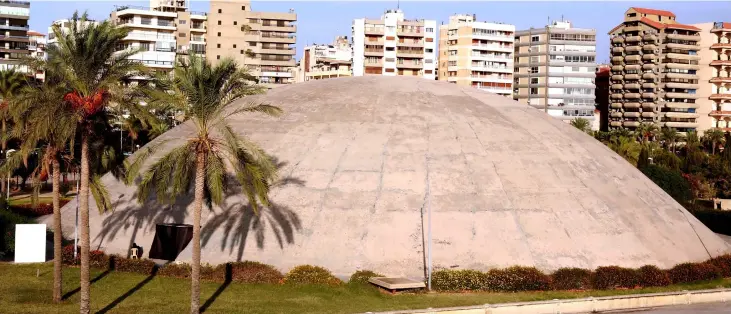  ?? — AFP photos by Anwar Amro ?? A view of the concrete dome of the experiment­al theatre at the grounds of the Tripoli Internatio­nal Fair, close to the seafront of the northern Lebanese port city.