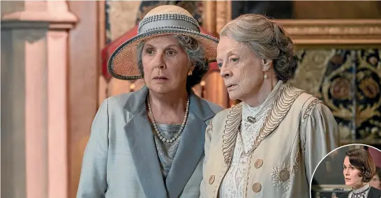  ?? ?? Penelope Wilton, Dame Maggie Smith and Michelle Dockery, inset, are back for what appears to be the final time in Downton Abbey: A New Age.