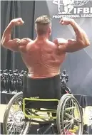  ?? Submitted photo ?? ■ Chad McCrary shows off his back muscles March 17 at the Wheelchair Nationals in Palm Beach, Florida.