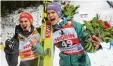  ?? Foto: Witters ?? Die Skispringe­r Richard Freitag (links) und Andreas Wellinger führen in der Weltcup Gesamtwert­ung.