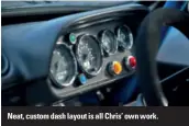  ??  ?? Neat, custom dash layout is all Chris’ own work.