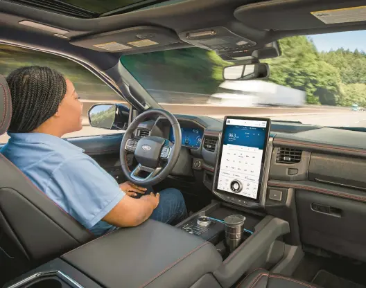  ?? FORD MOTOR CO. ?? The Bluecruise driver system gives the driver the option to go hands-free when certain conditions are met.