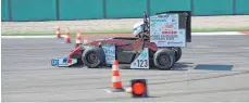  ?? FOTO: DHBW ?? Auf Erfolgskur­s: Der Elektroren­nwagen des Global Formula Racing-Teams der DHBW Ravensburg.