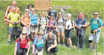  ??  ?? Climb every mountain Accord in 2016 This game group trekked the Pyrenees in a previous sponsored event for