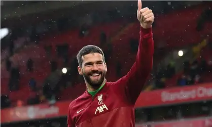  ?? Photograph: Paul Ellis/PA ?? Liverpool goalkeeper Alisson has signed a new long-term contract to remain at Anfield.