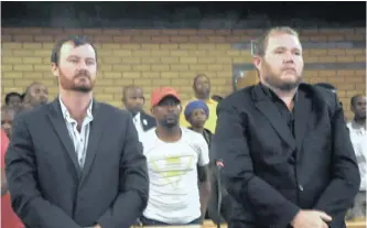  ??  ?? COLIGNY duo Pieter Doorewaard and Phillip Schutte were found guilty of killing a 16-year-old.