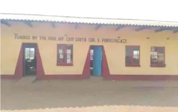  ??  ?? A classroom block with two offices that was built by Chipinge South legislator Cde Porusingaz­i at Checheche High School