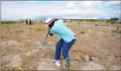  ?? PICTURE: AYANDA NDAMANE/AFRICAN NEWS AGENCY (ANA) ?? Philippi resident Gcobani Zungwana stakes his claim on a piece of land near Philippi East. It is the latest to be invaded in a string of illegal occupation­s in the Philippi Area.