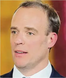  ?? FOTO REUTERS ?? Dominic Raab bude v Johnsonově nepřítomno­sti řídit zemi