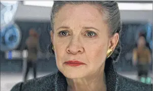  ?? LUCASFILM/AP ?? This image released by Lucasfilm shows Carrie Fisher as General Leia in “Star Wars: The Last Jedi,” in theatres on Dec. 15.
