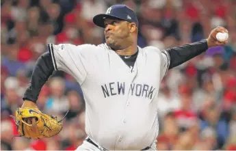  ?? | GREGORY SHAMUS/ GETTY IMAGES ?? CC Sabathia will start Game 3 for the Yankees, who say they aren’t panicking.