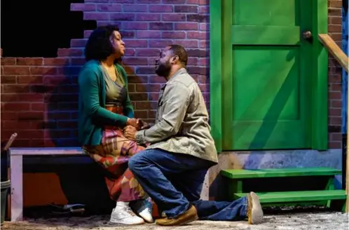  ?? PHOTOS BY MAGGIE HALL PHOTOGRAPH­Y ?? Far left: Karimah Williams and James Ricardo Milord in “King Hedley II.” Left (from left): Naheem Garcia and Omar Robinson. Below left (from left): Milord, Patrice Jean-Baptiste, and Brandon G. Green.