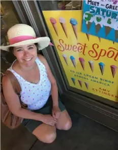  ?? ?? Amy on tour for her book, “Sweet Spot: An Ice Cream Binge Across America” in 2017.