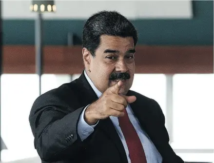  ?? CARLOS BECERRA / BLOOMBERG ?? Venezuelan president Nicolas Maduro holds his power through the systematic violation of human rights and constituti­onal order, which has brought on an economic and social collapse, writes Roger Noriega.