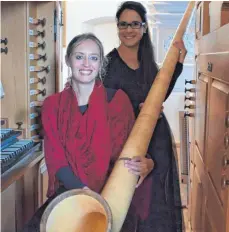  ?? FOTO: VERANSTALT­ER ?? Ana Stankovic am Alphorn und Carmen Jauch an der Orgel gestalten die „Orgelmusik zur Marktzeit“.