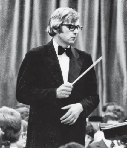  ?? [SUBMITTED] ?? Abner Martin, seen here during his days as the founder of the Menno Singers, is being inducted into the Waterloo Region Hall of Fame on Apr. 30 for his work in agricultur­e and choral music.