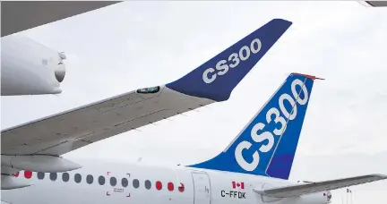  ?? JASPER JUINEN/BLOOMBERG FILES ?? C Series program head Rob Dewar says many customers are looking at the capability of the C Series for long-range routes. Bombardier is touting the narrow-body jet offering double the range and 25 per cent more capacity than other planes at London City...
