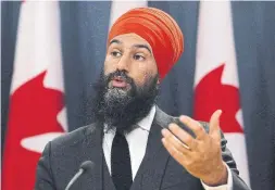 ?? PATRICK DOYLE/THE CANADIAN PRESS FILE PHOTO ?? NDP Leader Jagmeet Singh condemned terrorism “in every part of the world.”