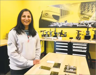  ?? Dan Haar/Hearst Connecticu­t Media ?? Rina Patel, manager of the Stanley Black & Decker factory in Danbury, part of the Engineered Fastening business, is working closely on the New Britain-based company's Manufactor­y 4.0 program, including a center of excellence in downtown Hartford.