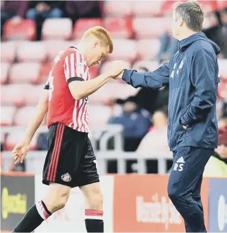  ??  ?? Duncan Watmore goes off injured in last weekend’s 2-2 draw at home to Millwall. Picture by Frank Reid