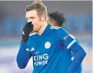  ??  ?? End of the dream: Leicester City striker Jamie Vardy looks down as his team go out