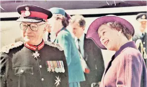  ?? ?? Towneley, as lord lieutenant, with the late Queen: he wrote about Venetian opera and died ‘fortified by the rites of the Holy Church, and a partridge and a bottle of champagne’