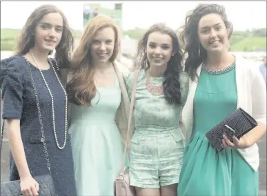  ??  ?? Joanne Lynch, Aoife Kissane, Sophia McFarlane and Aoife Healy from Listowel having fun at the Listowel Races.