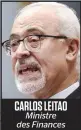  ??  ?? CARLOS LEITAO Ministre des Finances