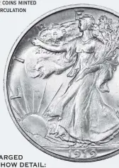  ?? ?? SILVER: one of the last silver coins minted for circulatio­n
ENLARGED TO SHOW DETAIL:
year varies 1916-1947