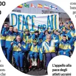  ?? ?? L’appello alla pace degli atleti ucraini al Villaggio