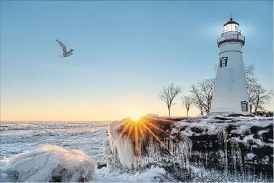  ?? THINKSTOCK­PHOTO ?? Marblehead Lighthouse in Ohio along Lake Erie, left, and downtown Los Angeles below. Geospatial medicine, also called geomedicin­e, studies how location affects our health and well-being.