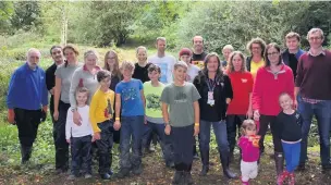  ??  ?? Members of the Wildlife Explorers at Jodrell Bank arboretum