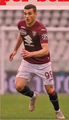  ?? LAPRESSE ?? Cuore Toro Alessandro Buongiorno, 23 anni, è del quartiere Santa Rita di Torino, quello dello stadio: entra a 6 anni nella scuola calcio granata