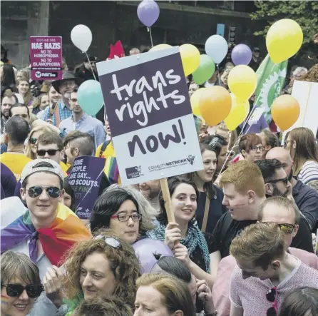  ?? PICTURE: STEVEN SCOTT TAYLOR ?? 0 Pride in Edinbrugh was marred by hostility from some towards transgende­r participan­ts