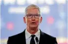  ?? AP ?? Apple CEO Tim Cook’s pay package has been adjusted after feedback from shareholde­rs.