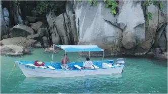  ??  ?? The small hidden beach at Mexico’s Colomitos Cove in the Bay of Banderas is accessed mostly via boat by locals and cruises dropping anchor on day trips from Puerto Vallarta’s marina.