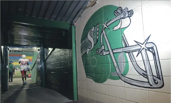  ?? MICHAEL BELL- ?? Taylor Field at Mosaic Stadium, shown from the west-side tunnel, has been the Roughrider­s’ home for 80 years. That ends on Oct. 29 when the Riders play their final home game.