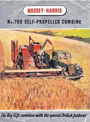  ??  ?? A brochure promoting Massey Harris’s MH 780 self-propelled combine.