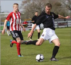  ??  ?? James McClean looks on as Anthony Russell delivers the ball.