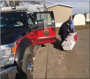  ?? COURTESY JASON DUMAS ?? Macomb Township Profession­al Firefighte­rs Local 5023 recently provided a synthetic Christmas tree to a local family in need.