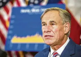  ?? Ricardo B. Brazziell / Austin American-Statesman ?? Gov. Greg Abbott said that the state’s school restart plan “is going to have to be a local-level decision, but there will be great latitude and flexibilit­y.”